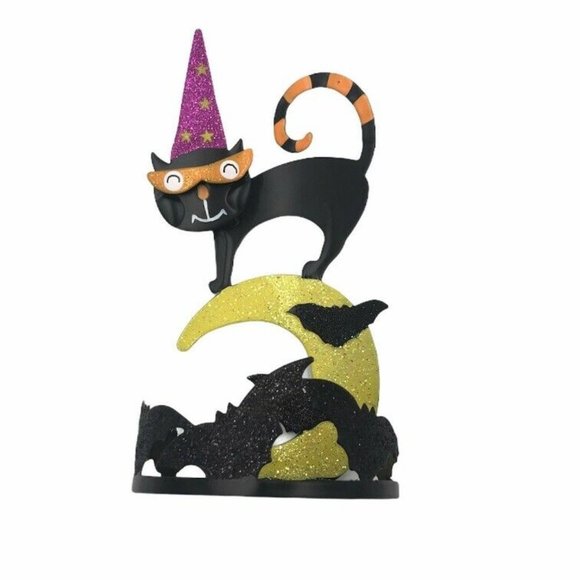 Partylite candle Holder Black Cat halloween 6hx3w